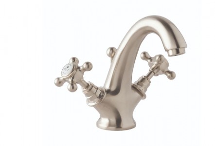 BC Designs Victrion Crosshead Basin Mixer Tap (1 Taphole) Brushed Nickel [CTA015BN]