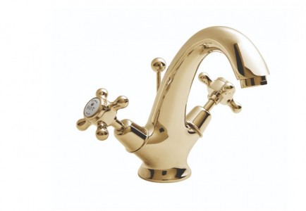 BC Designs Victrion Crosshead Basin Mixer Tap (1 Taphole) Gold [CTA015G]