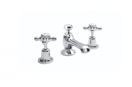 BC Designs Victrion Crosshead Basin Mixer Tap (3 Tapholes) Chrome [CTA025]