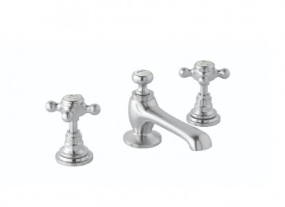 BC Designs Victrion Crosshead Basin Mixer Tap (3 Tapholes) Brushed Chrome [CTA025BC]