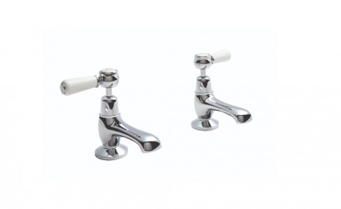 BC Designs Victrion Lever Basin Pillar Taps (2 Tapholes) Chrome [CTB105]