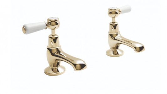 BC Designs Victrion Lever Basin Pillar Taps (2 Tapholes) Gold [CTB105G]