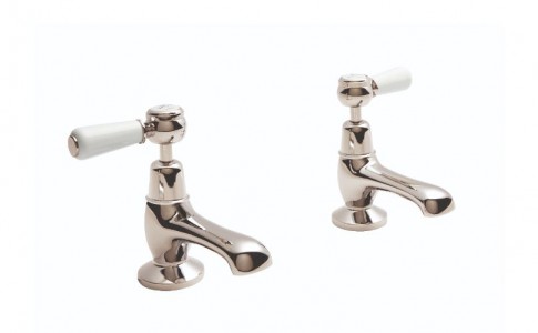 BC Designs Victrion Lever Basin Pillar Taps (2 Tapholes) Nickel [CTB105N]