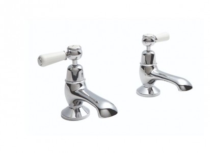 BC Designs Victrion Lever Bath Pillar Taps (2 Tapholes) Chrome [CTB110]