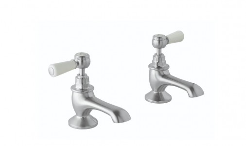 BC Designs Victrion Lever Bath Pillar Taps (2 Tapholes) Brushed Chrome [CTB110BC]