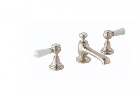 BC Designs Victrion Lever Basin Mixer Tap (3 Tapholes) Brushed Nickel [CTB125BN]