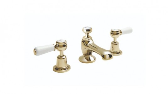 BC Designs Victrion Lever Basin Mixer Tap (3 Tapholes) Gold [CTB125G]