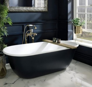 BC Designs Omnia Bath 1615 x 760mm (Waste NOT Included) Gunmetal [BAB078GM]