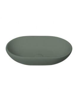BC Designs Crea Countertop Basin 575 x 145mm (No Tapholes) Khaki Green [BAB162KG]