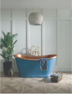 BC Designs Boat Bath 1700 x 725mm (Waste NOT Included) Copper/Patinata Blue [BAC024]