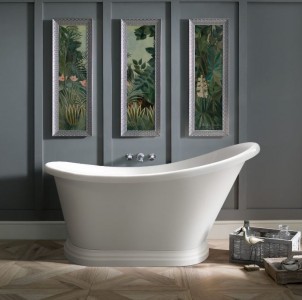 BC Designs Slipper Bath 1360 x 780mm (Waste NOT Included) White [BAS036]