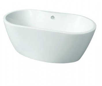 BC Designs Tamorina Petite Bath 1400 x 750mm (Waste Included) White [BAS058]