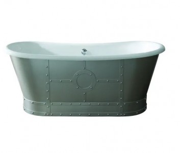 BC Designs Industrial Boat Bath 1730 x 690mm (Waste Not Included) Grey [BAS060]