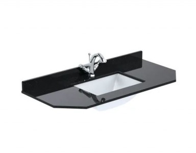 BC Designs Victrion Single Bowl with Marble Worktop (1 Taphole) 1020 x 470mm Black [BCT101B]