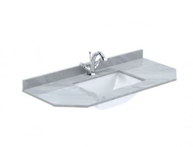 BC Designs Victrion Single Bowl with Marble Worktop (1 Taphole) 1020 x 470mm Grey [BCT101B]