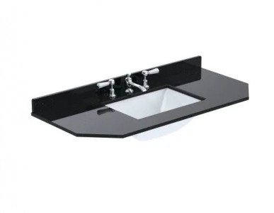 BC Designs Victrion Single Bowl with Marble Worktop (3 Tapholes) 1020 x 470mm Black [BCT101B]