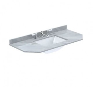 BC Designs Victrion Single Bowl with Marble Worktop (3 Tapholes) 1020 x 470mm Grey [BCT101B]