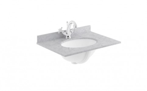 BC Designs Victrion Single Bowl with Marble Worktop (1 Taphole) 620 x 463mm Grey [BCT601G]