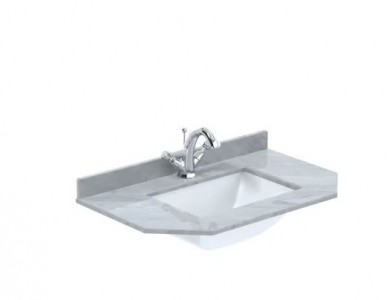 BC Designs Victrion Single Bowl with Marble Worktop (1 Taphole) 770 x 470mm Grey [BCT751G]