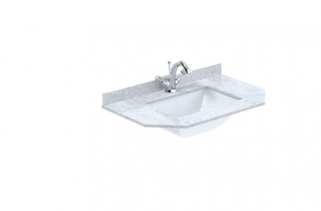 BC Designs Victrion Single Bowl with Marble Worktop (1 Taphole) 770 x 470mm White [BCT751W]