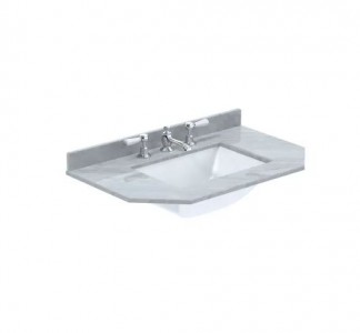 BC Designs Victrion Single Bowl with Marble Worktop (3 Tapholes) 770 x 470mm Grey [BCT753G]