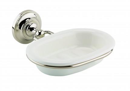 BC Designs Victrion Ceramic Soap Dish Holder 170 x 164mm Nickel [CMA015N]
