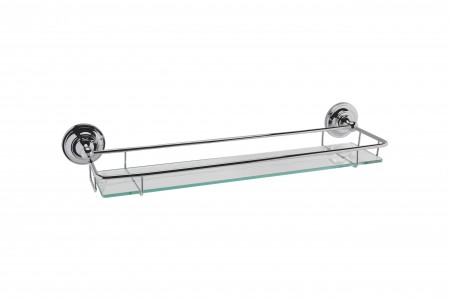 BC Designs Victrion Glass Gallery Shelf 536 x 146mm Brushed Chrome [CMA020BC]