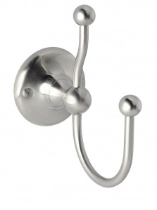 BC Designs Victrion Double Robe Hook 113 x 100mm Brushed Nickel [CMA030BN]