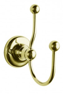 BC Designs Victrion Double Robe Hook 113 x 100mm Gold [CMA030G]