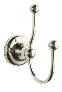 BC Designs Victrion Double Robe Hook 113 x 100mm Nickel [CMA030N]