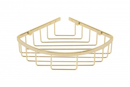 BC Designs Victrion Corner Shower Basket 202 x 202mm Brushed Gold [CMA050BG]