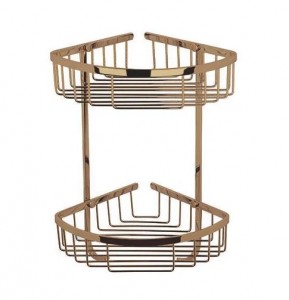 BC Designs Victrion Double Corner Shower Basket 200 x 200mm Brushed Copper [CMA055BCO]