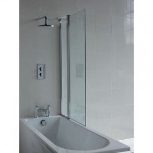 Britton BS2 Hinged Bath Screen with Fixed Panel 1450 x 850mm Chrome (Bath NOT Included)
