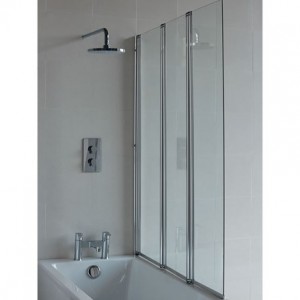 Britton BS4 Three Fold Bath Screen 1450 x 1185mm Chrome (Bath NOT Included)