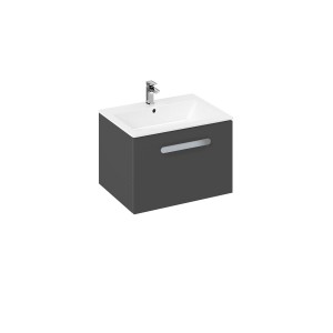 Britton MY60CTUWHG Wall Mounted Vanity Unit for Countertop Basin Grey (Basin & Brassware NOT Included)