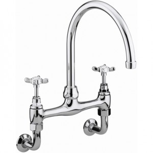 Bristan NWMDSMC 1901 Wall Mounted Bridge Kitchen Sink Mixer Chrome