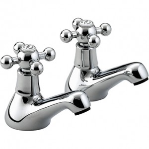 Bristan R3/4C Regency Bath Pillar Taps Chrome