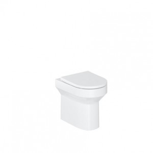 Britton SHR046 Shoreditch Round Rimless Back to Wall Pan with Soft Close Toilet Seat White - (WC pan only)