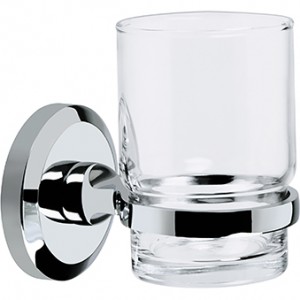 Bristan SO HOLD C Solo Glass Tumbler & Holder Chrome