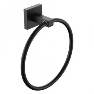 Bristan SQRINGBLK Square Towel Ring Matt Black