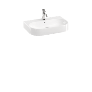 Britton TRIM004 Trim 600mm Wash basin 1 Taphole White (Basin Only - Brassware NOT included)
