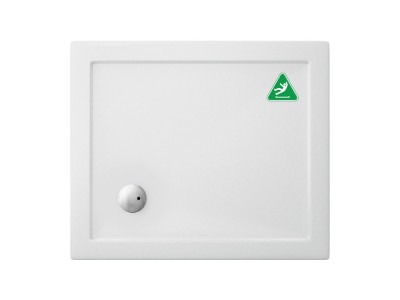 Britton Z1163A Zamori Rectangular Anti-Slip Shower Tray 900 x 760mm with Offset Waste White (Waste NOT Included)