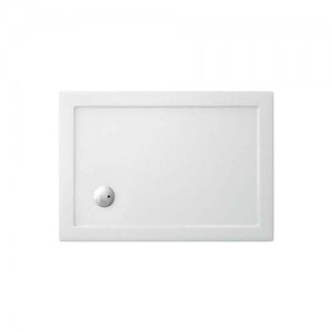 Britton Z1165 Zamori Rectangular Shower Tray 1000 x 700mm with Offset Waste White (Waste NOT included)