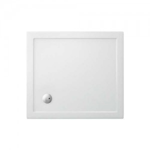 Britton Zamori Rectangular Shower Tray with Offset Waste Position 1000x900mm White (Waste NOT Included) [Z1168]