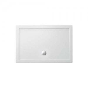 Britton Zamori Rectangular Shower Tray with Central Waste Position 1200x800mm White (Waste NOT Included) [Z1175]