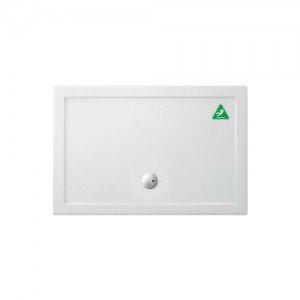 Britton Z1175A Zamori Rectangular Anti-Slip Shower Tray 1200 x 800mm with Central Waste White (Waste NOT Included)