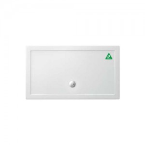 Britton Z1177A Zamori Rectangular Anti-Slip Shower Tray 1400 x 800mm with Central Waste White (Waste NOT Included)