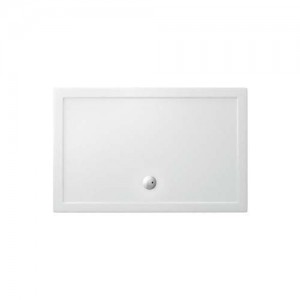 Britton Z1178 Zamori Rectangular Shower Tray 1400 x 900mm with Central Waste White (Waste NOT included)