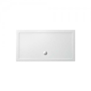 Britton Zamori Rectangular Shower Tray with Central Waste Position 1500x800mm White (Waste NOT Included) [Z1181]