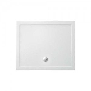 Britton Zamori Rectangular Shower Tray with Central Waste Position 1200x1000mm White (Waste NOT Included) [Z1230]